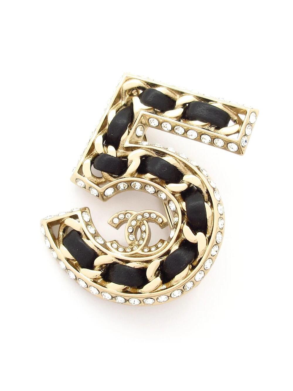 Chanel No. 5 Gold Black Clear Hardware #350679C13B